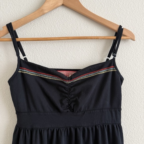 Johnny Was Black Knit Embroidered Mini Dress Womens XS Boho Vacation Summer - Picture 2 of 10